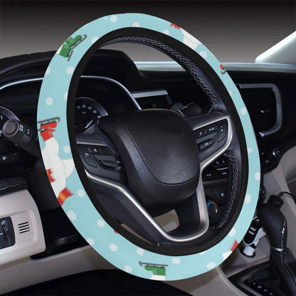 Polar Bear Pattern Print Design PB07 Steering Wheel Cover with Elastic Edge