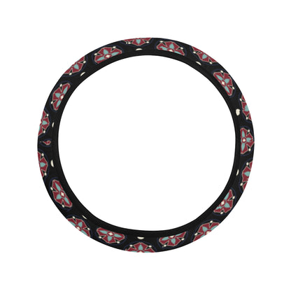 Ethnic Dot Style Print Pattern Steering Wheel Cover with Elastic Edge