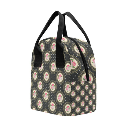 Rose Pattern Print Design RO015 Insulated Lunch Bag