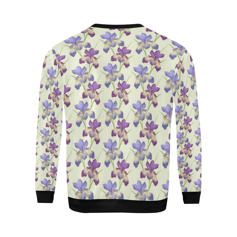 Iris Pattern Print Design IR08 Men Long Sleeve Sweatshirt