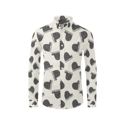 Piano Pattern Print Design 04 Men's Long Sleeve Shirt