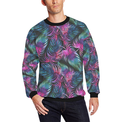 Palm Leaves Pattern Print Design PL010 Men Long Sleeve Sweatshirt