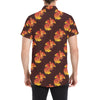 Rooster Pattern Print Design A04 Men's Short Sleeve Button Up Shirt