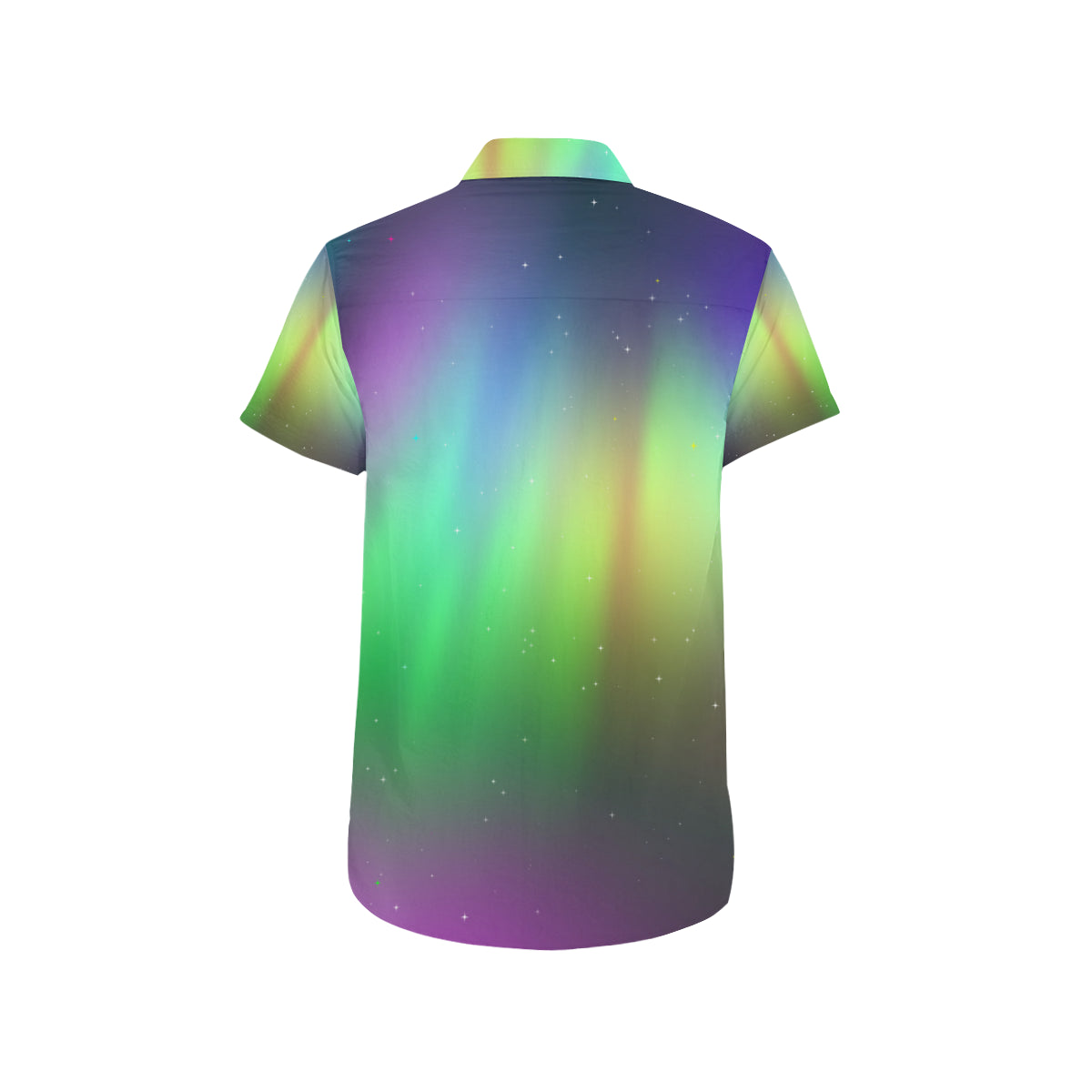 Aurora Borealis Pattern Print Design 03 Men's Short Sleeve Button Up Shirt
