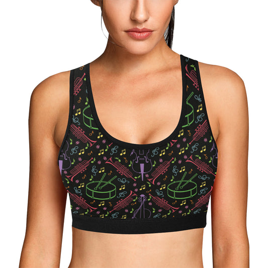 Cello Neon Pattern Print Design 02 Sports Bra