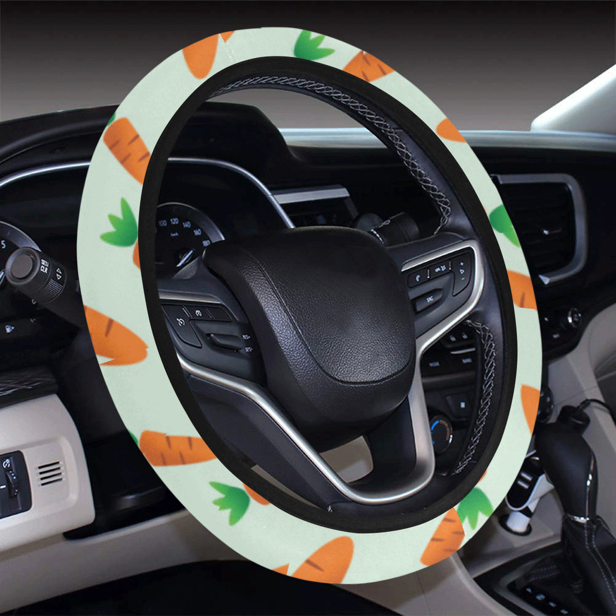 Carrot Pattern Print Design 05 Steering Wheel Cover with Elastic Edge