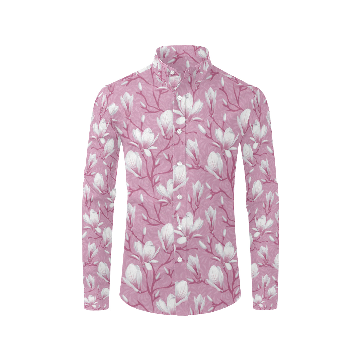 Magnolia Pattern Print Design MAG05 Men's Long Sleeve Shirt