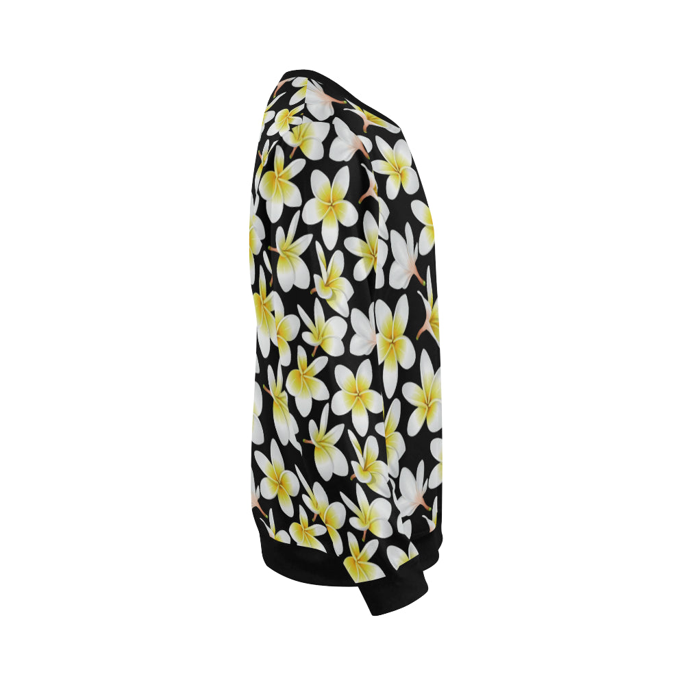 Yellow Plumeria Hawaiian Flowers Men Long Sleeve Sweatshirt
