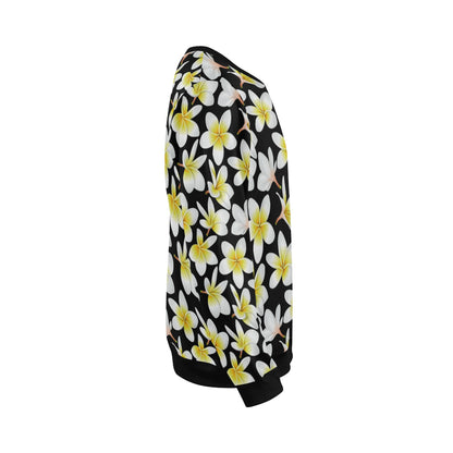 Yellow Plumeria Hawaiian Flowers Men Long Sleeve Sweatshirt