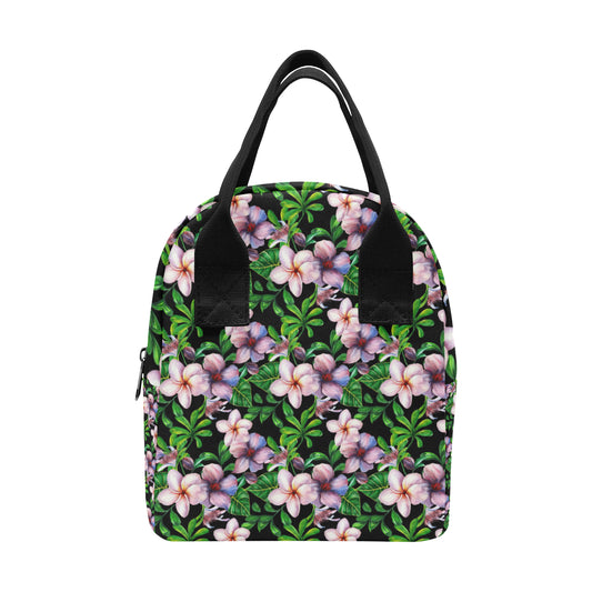 Plumeria Pattern Print Design PM01 Insulated Lunch Bag