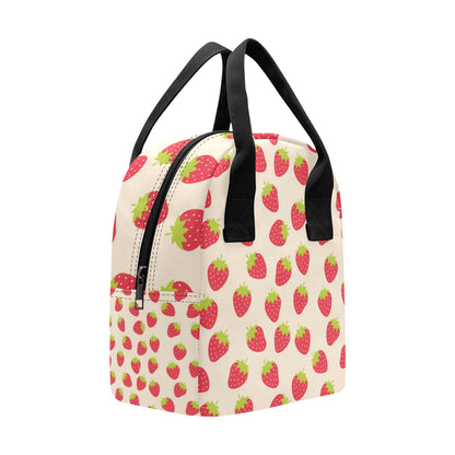 Strawberry Pattern Print Design SB02 Insulated Lunch Bag