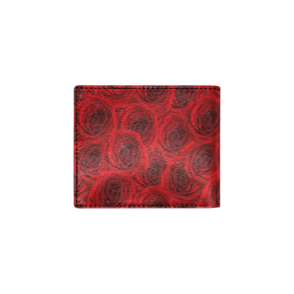 Rose Red Pattern Print Design RO04 Men's ID Card Wallet