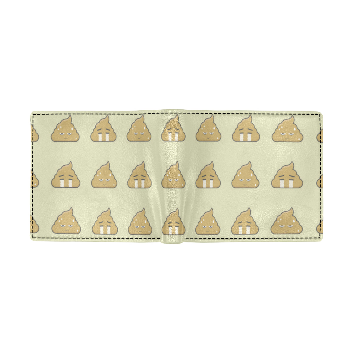 Poop Emoji Pattern Print Design A04 Men's ID Card Wallet