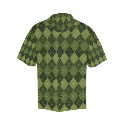 Argyle Green Pattern Print Design 01 Men's Hawaiian Shirt