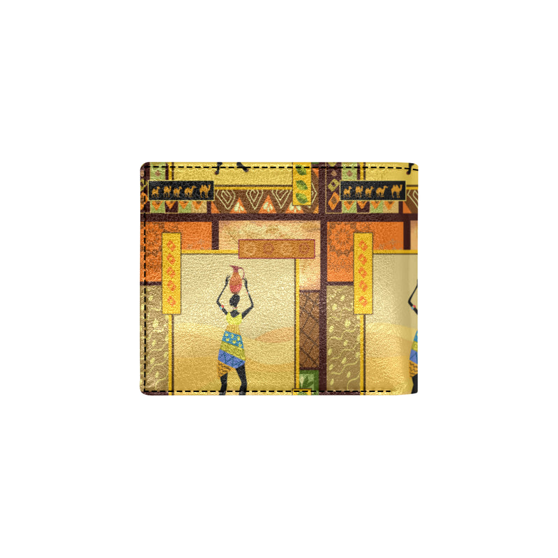 African Girl Design Men's ID Card Wallet