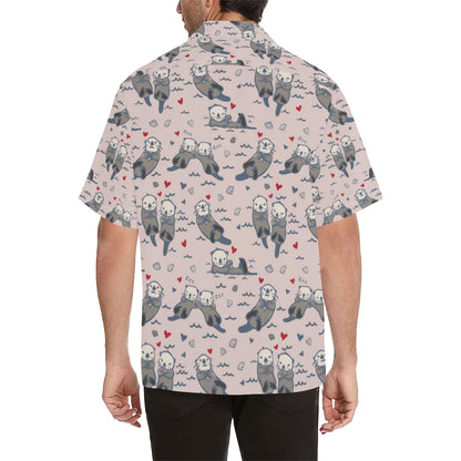 Sea Otter Pattern Print Design 02 Men's Hawaiian Shirt