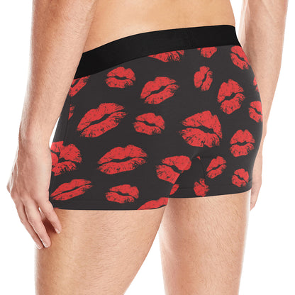 Lip Red Pattern Print Design 02 Men's Boxer Briefs
