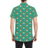 Lion Pattern Print Design 02 Men's Short Sleeve Button Up Shirt