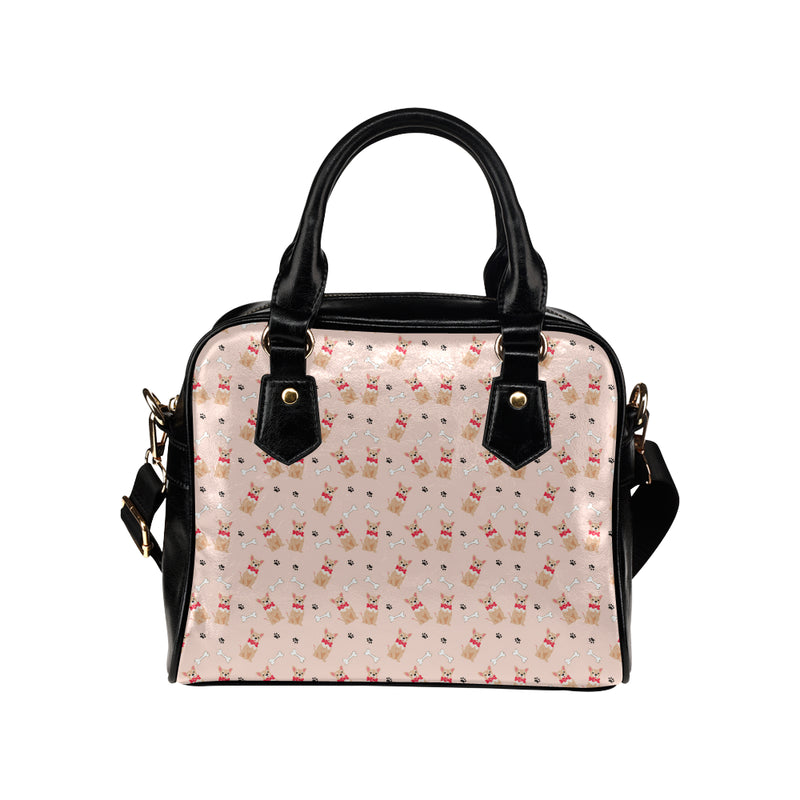 Chihuahua Pattern Print Design 04 Shoulder Handbag