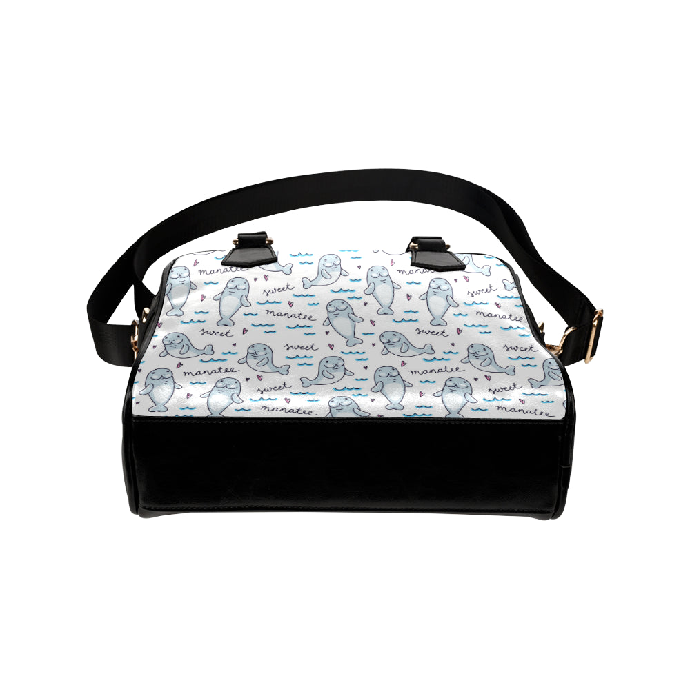 Manatee Baby Pattern Print Design 03 Shoulder Handbag