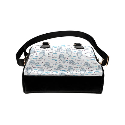 Manatee Baby Pattern Print Design 03 Shoulder Handbag