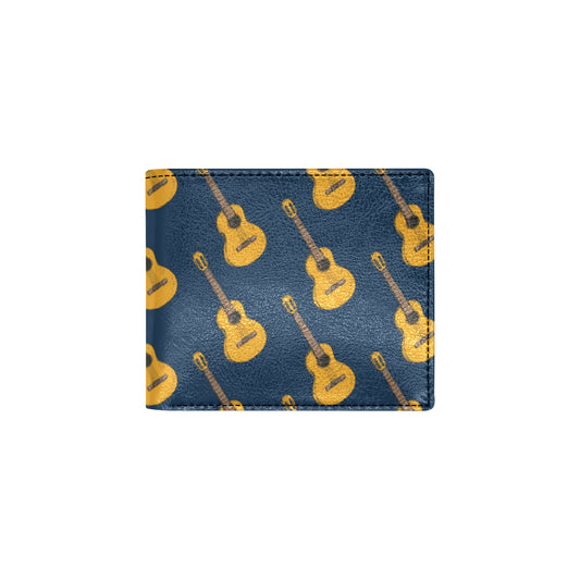 Acoustic Guitar Pattern Print Design 04 Men's ID Card Wallet