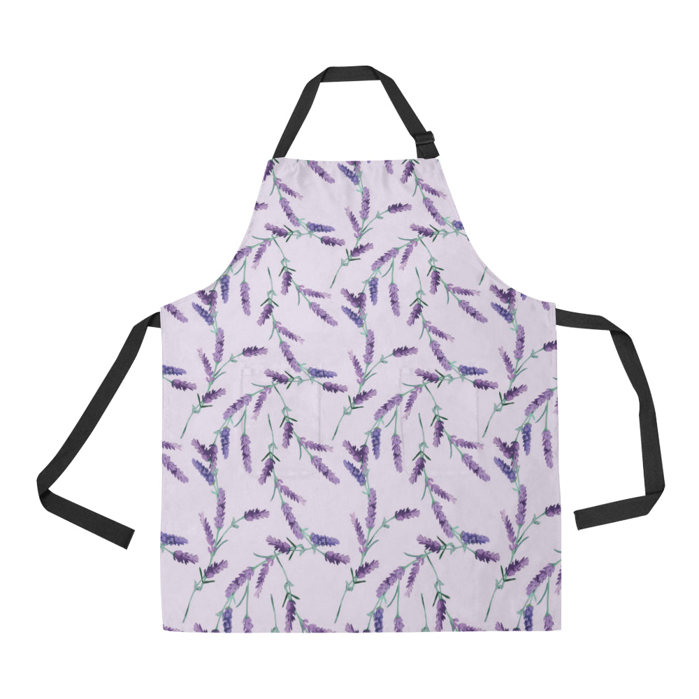 Lavender Pattern Print Design 02 Apron with Pocket