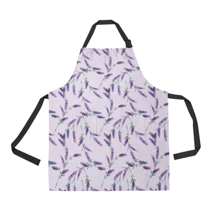 Lavender Pattern Print Design 02 Apron with Pocket