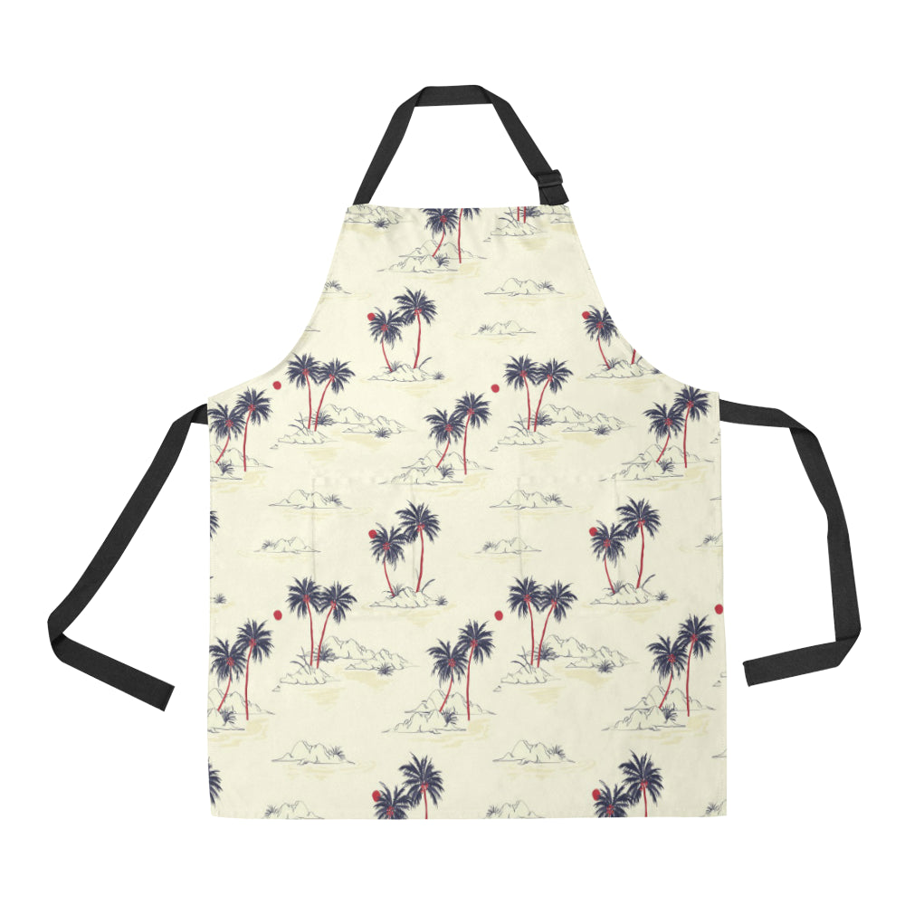Palm Tree Pattern Print Design PT08 Apron with Pocket