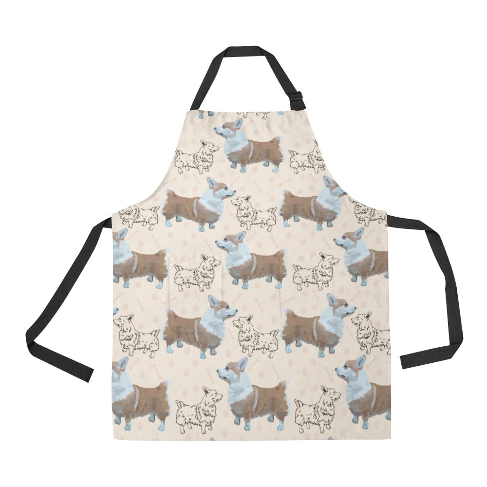 Pembroke Welsh Corgis Pattern Print Design A03 Apron with Pocket