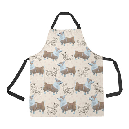 Pembroke Welsh Corgis Pattern Print Design A03 Apron with Pocket