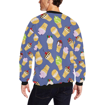 Ice Cream Pattern Print Design IC03 Men Long Sleeve Sweatshirt
