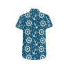 Anchor Pattern Print Design 01 Men's Short Sleeve Button Up Shirt