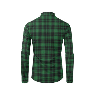 Green Tartan Plaid Pattern Men's Long Sleeve Shirt