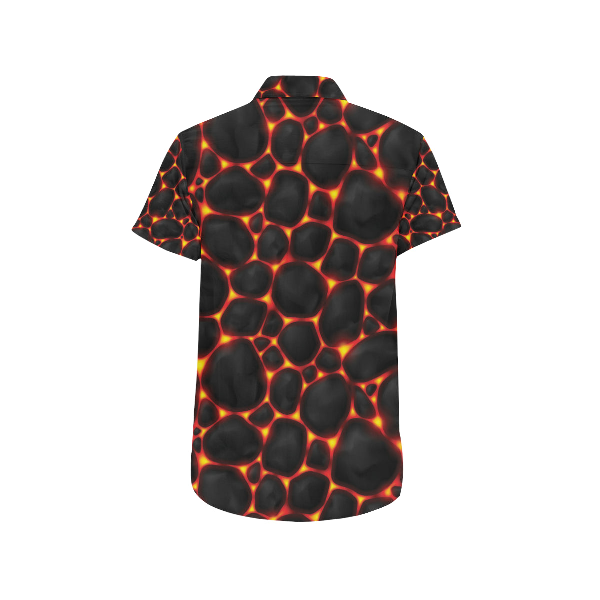 Lava Pattern Print Design 01 Men's Short Sleeve Button Up Shirt