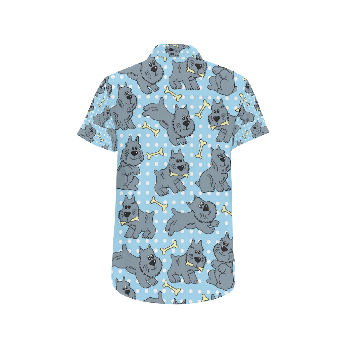 Schnauzers Pattern Print Design A02 Men's Short Sleeve Button Up Shirt