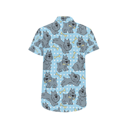 Schnauzers Pattern Print Design A02 Men's Short Sleeve Button Up Shirt