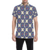 lotus Boho Pattern Print Design LO08 Men's Short Sleeve Button Up Shirt