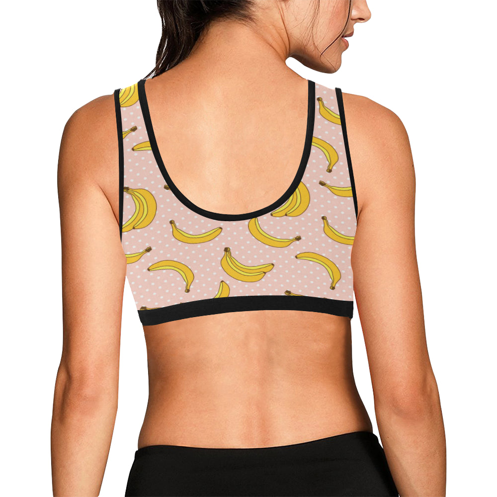 Banana Pattern Print Design BA06 Sports Bra