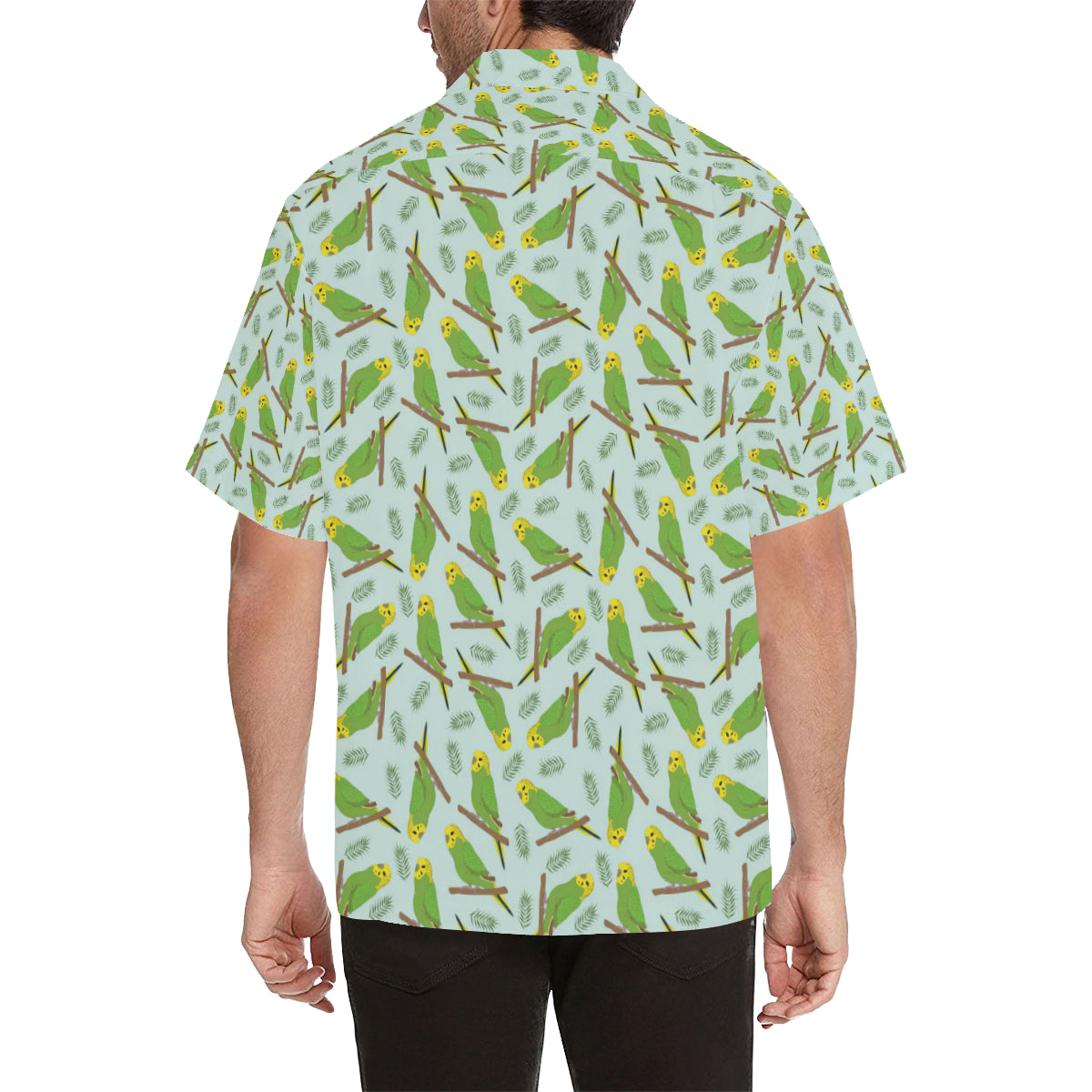 Budgerigar Pattern Print Design 04 Men's Hawaiian Shirt