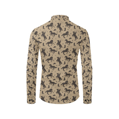 Cowboy Pattern Print Design 05 Men's Long Sleeve Shirt