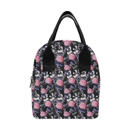 Hydrangea Pattern Print Design HD04 Insulated Lunch Bag