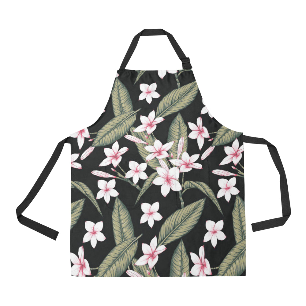 Plumeria Pattern Print Design PM021 Apron with Pocket