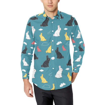 Rabbit Pattern Print Design RB014 Men's Long Sleeve Shirt