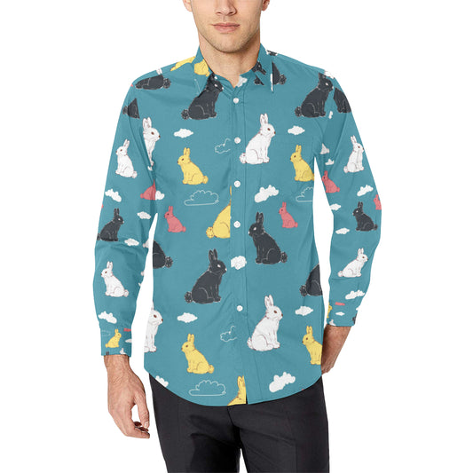 Rabbit Pattern Print Design RB014 Men's Long Sleeve Shirt