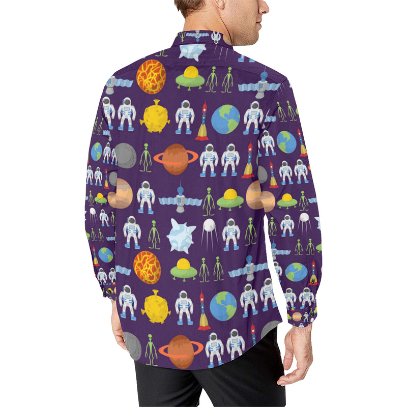 Alien Astronaut Planet Men's Long Sleeve Shirt