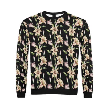 Lily Pattern Print Design LY05 Men Long Sleeve Sweatshirt
