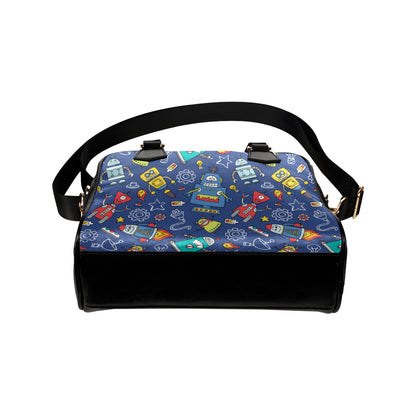 Robot Pattern Print Design A03 Shoulder Handbag