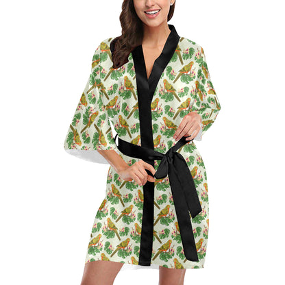 Conures Pattern Print Design 01 Women's Short Kimono