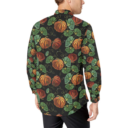 Pumpkin Pattern Print Design A02 Men's Long Sleeve Shirt